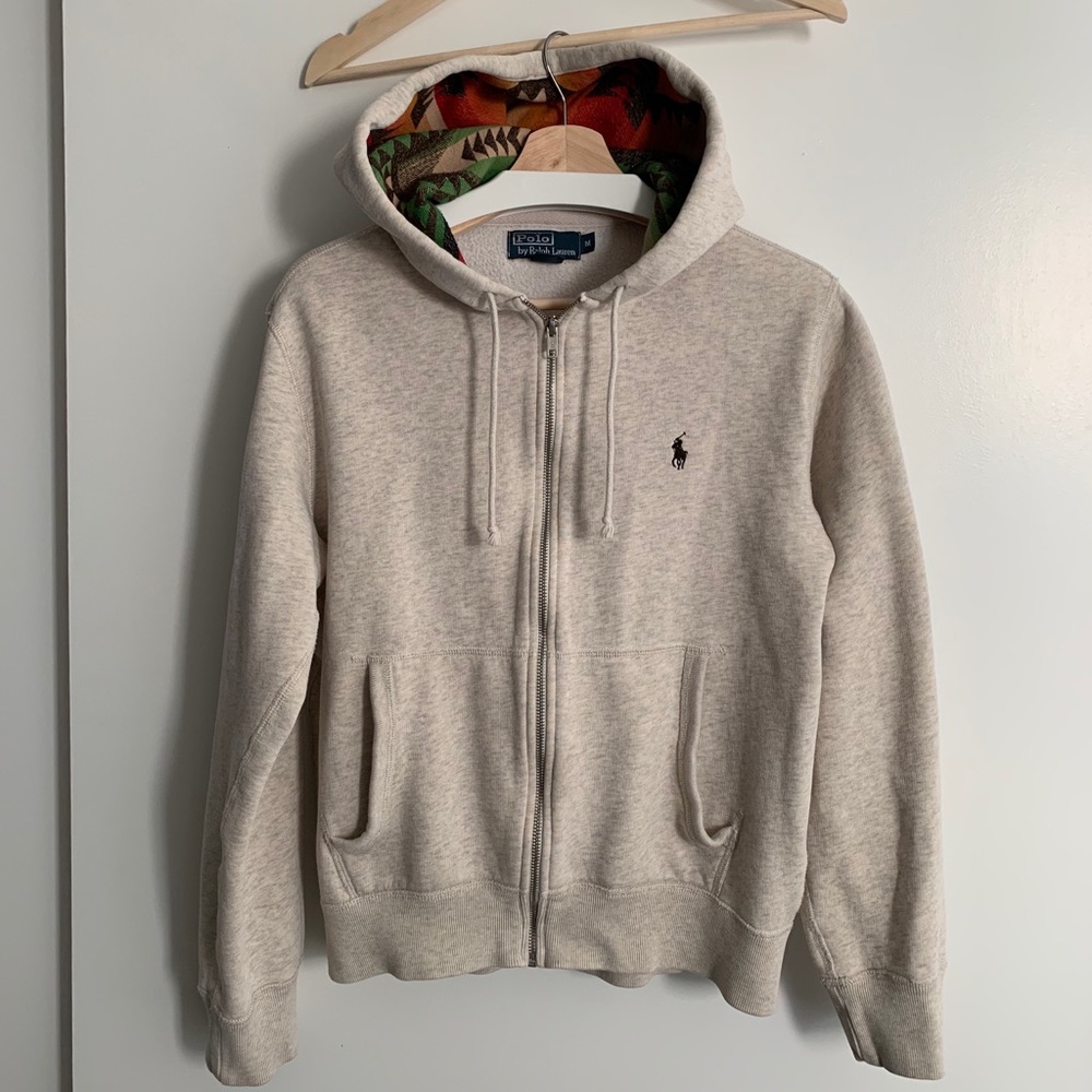 Polo Ralph Lauren zip-up cream Aztec hoodie
